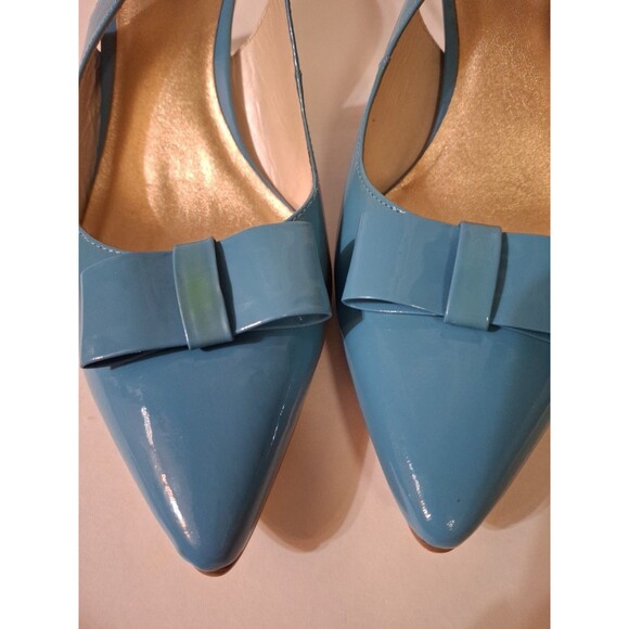 LILY PULITZER Women's Blue Kitten Pump Heel Sling Back Shoes Size 10 - Picture 7 of 11